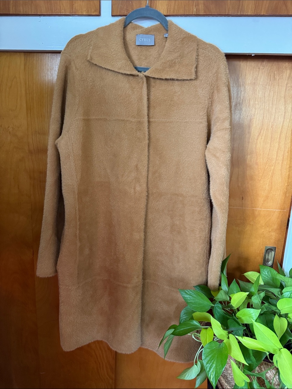 Cyrus Camel Faux-Shearling Teddy Coat
